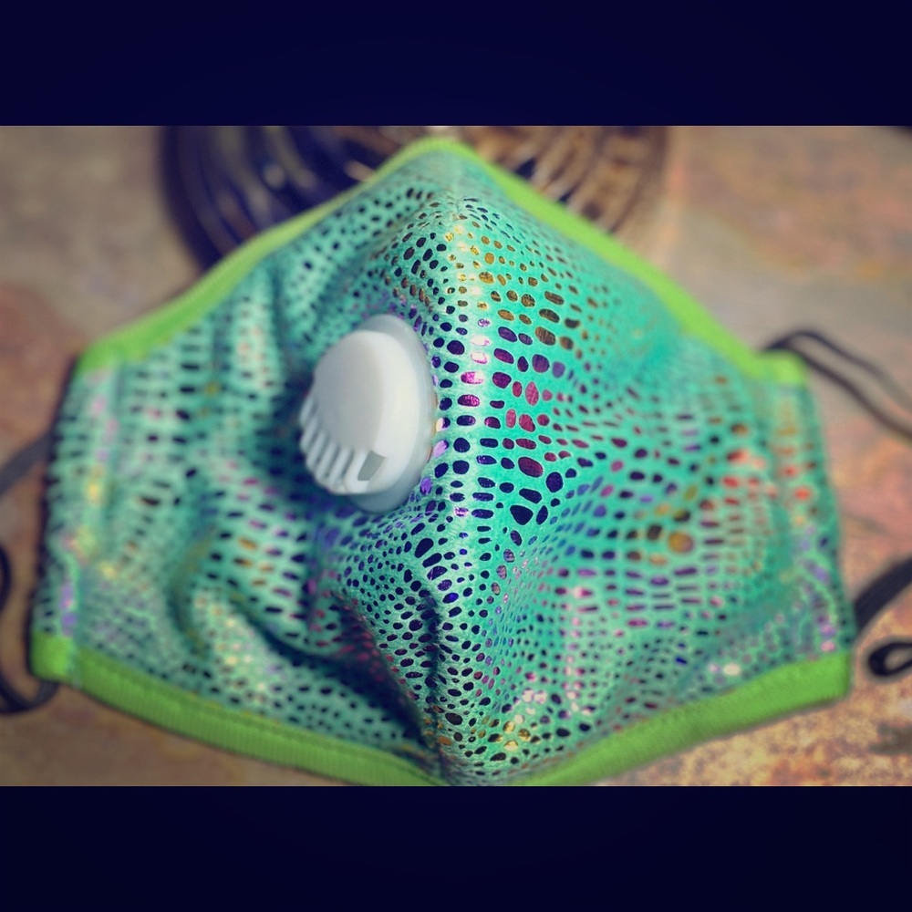 Face Mask- Green Sequins